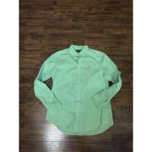 RALPH LAUREN green & white gingham button-down shirt~boy's size XL (18-20)